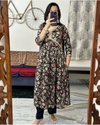 FVD Black Floral Alia Cut Kurti With Bottom Dupatta Catalog